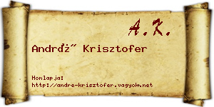 André Krisztofer névjegykártya