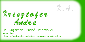 krisztofer andre business card