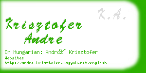 krisztofer andre business card